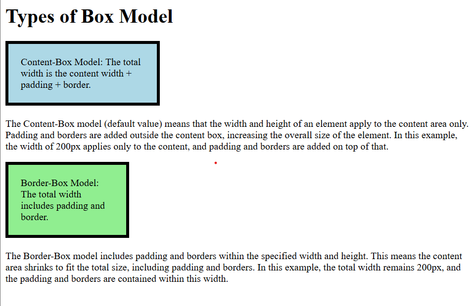 Types of Box Model