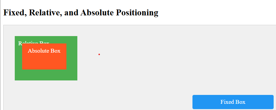 Fixed, Relative, and Absolute Positioning