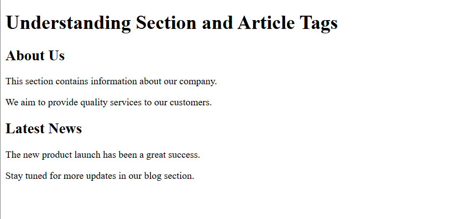 Section vs Article Tag