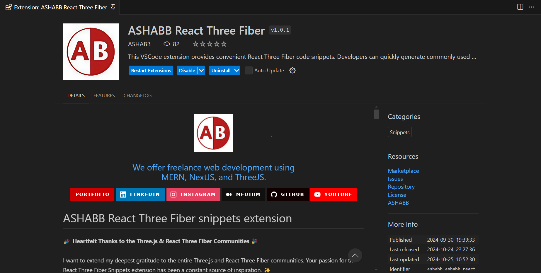 React Three Fiber Snippet - Vscode Extension